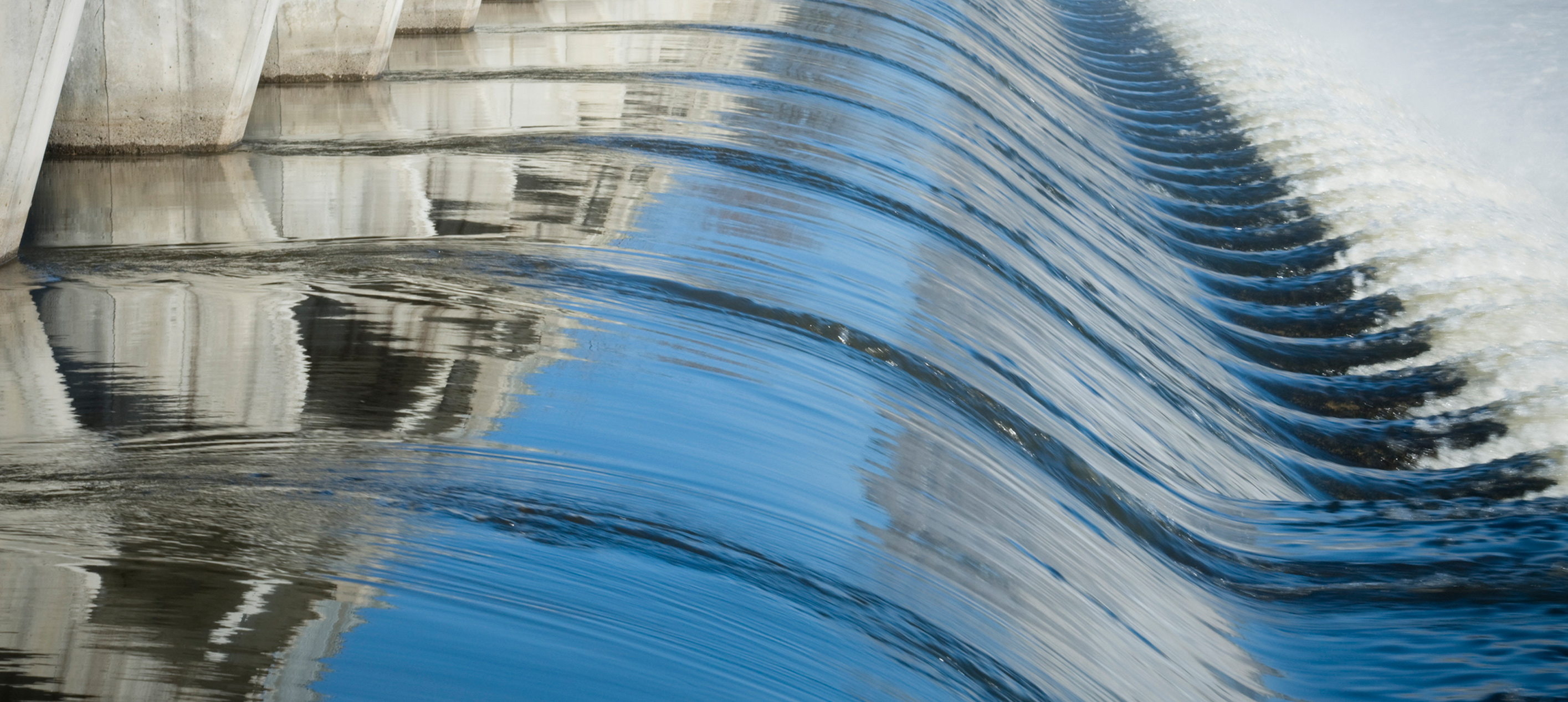 A close-up of a water dam