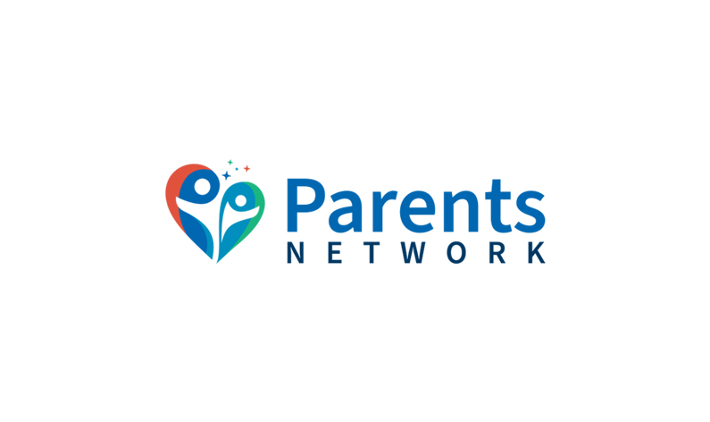 Logo of Parents Network showing two stylized figures forming a heart shape, one red and one green, next to the blue text 'Parents Network' on a white background.
