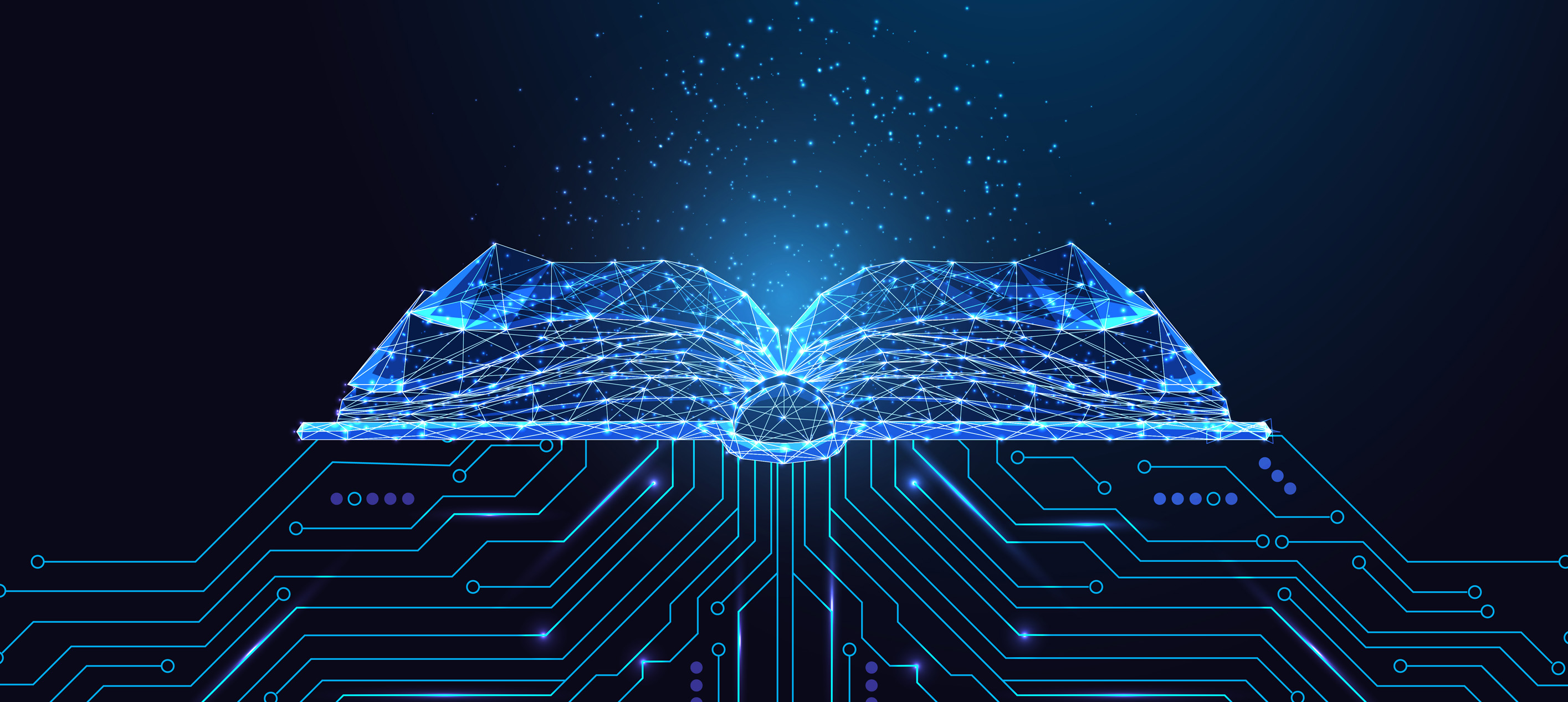 Digital Open Book with Lines Underneath