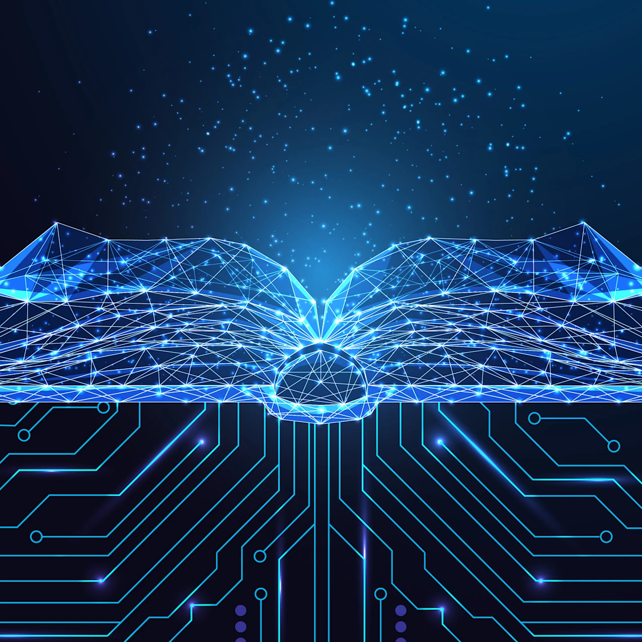 Digital Open Book with Lines Underneath