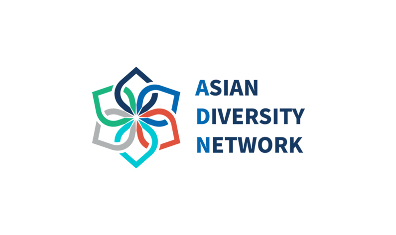 Logo of Asian Diversity Network featuring a multicolored stylized flower with six petals and the text 'Asian Diversity Network' in dark blue on a white background.