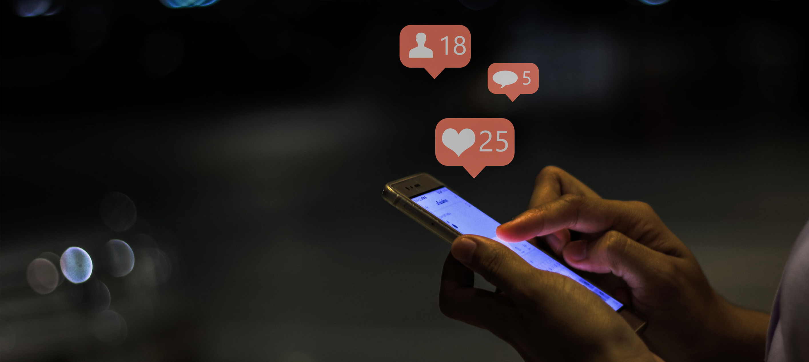 Checking likes, followers and messages in mobile