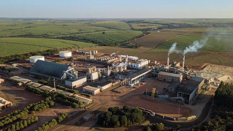 Aerial view of a processing plant