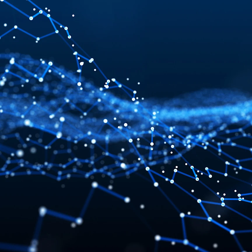 Network of bright connected dots