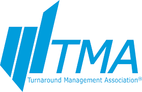 Blue Turnaround Management Association logo with stylized letters TMA and a three-bar chart design on the left.
