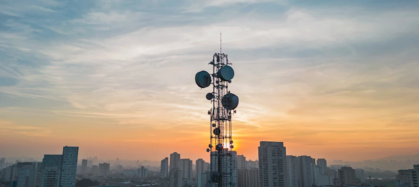 A network tower in a big city