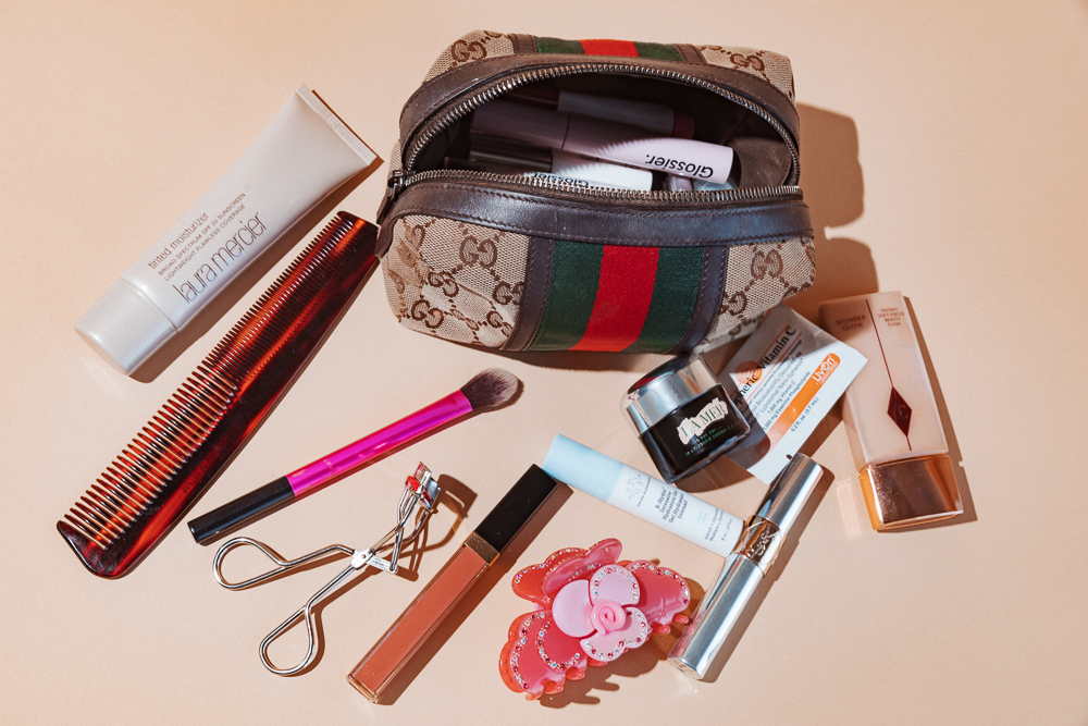 M.A.C makeup and LV cosmetic pouch  Makeup bag essentials, Makeup bag, Makeup  pouch
