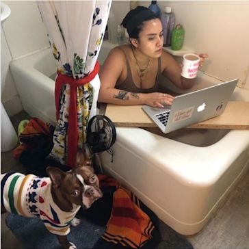 The Author Who Speed Types With Acrylics