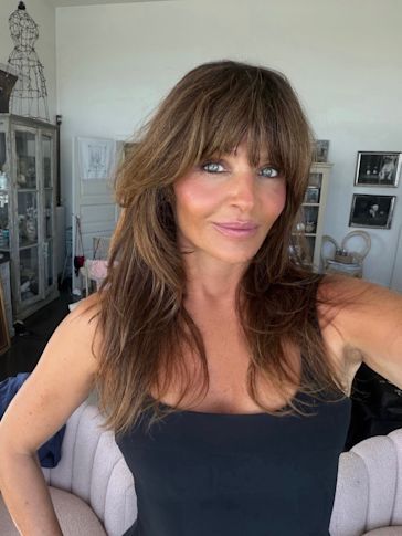 Helena Christensen Is Watching Something Spooky Tonight