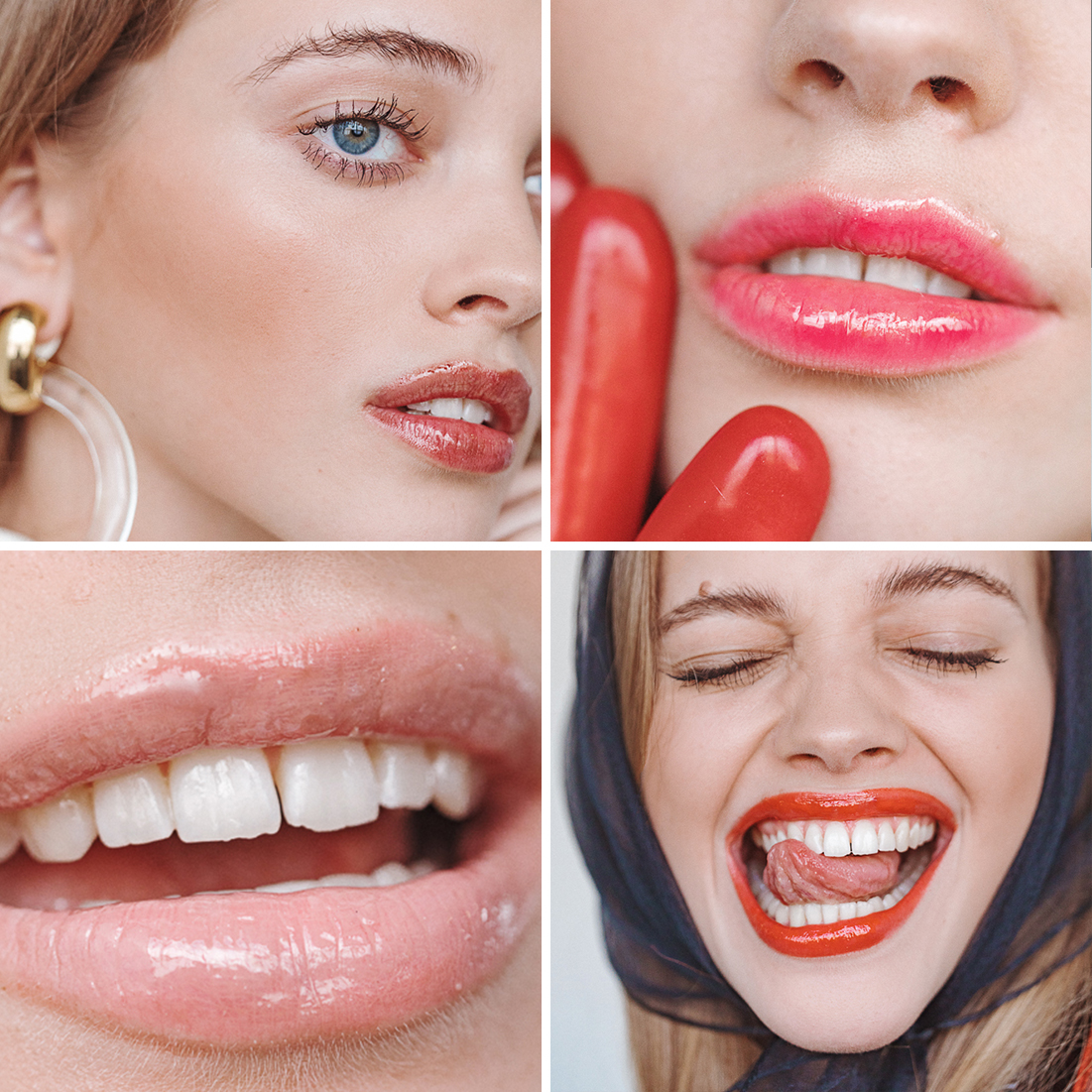 Glossy Lips, Matte Skin 