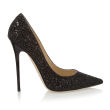 Jimmy Choo Anouk Glitter-Finished Leather Pumps