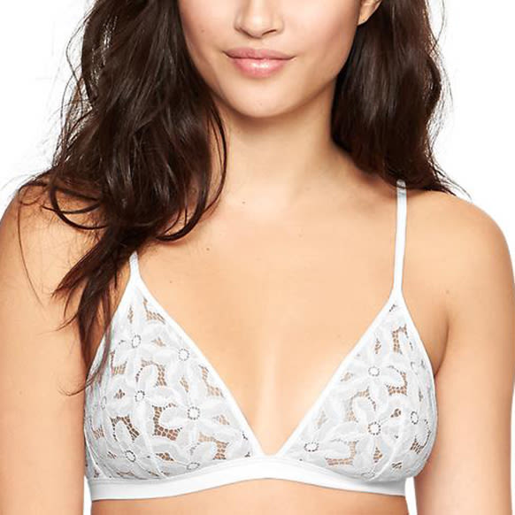 LOVELY White lace triangle bra, Bras