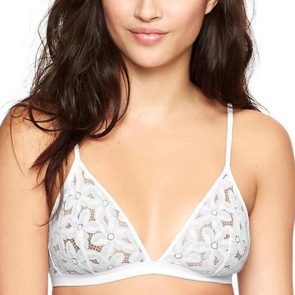 Luxury Lace Triangle Bra in White