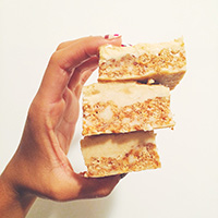 Eat Pretty: Chocolate Butter Rice Bars With Caramel Icing