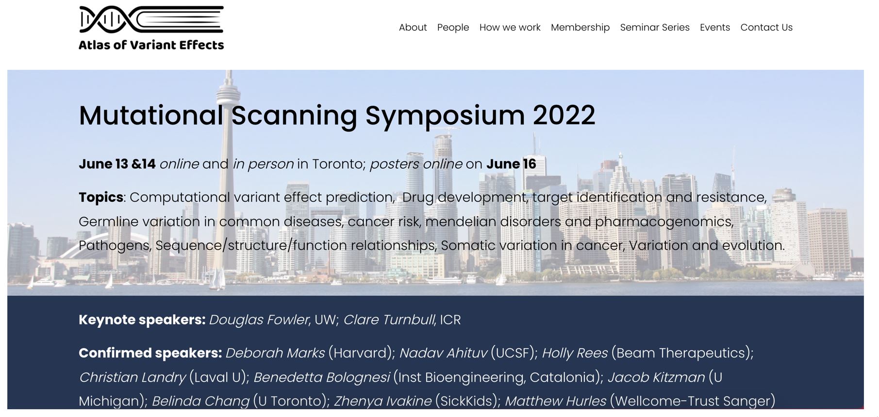 Fifth Annual Mutational Scanning Symposium Planned for Toronto in June