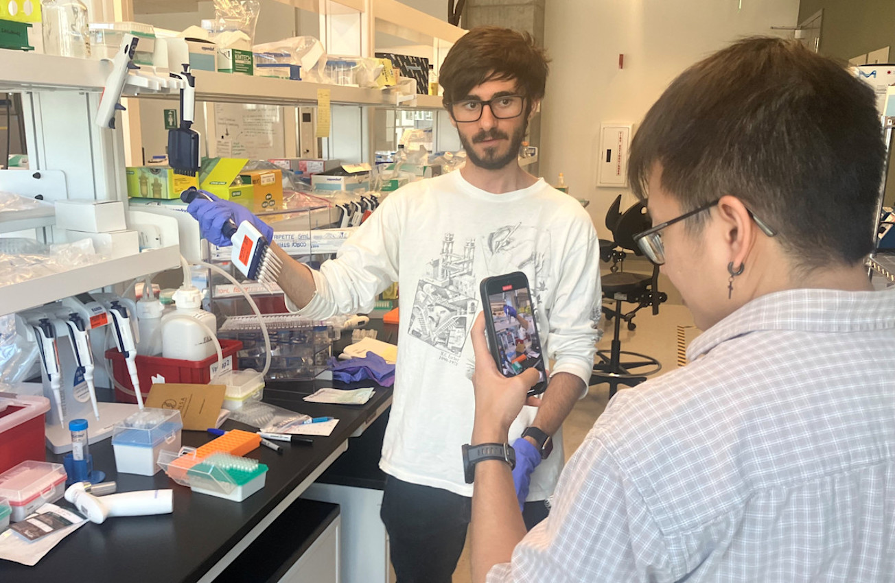 Ranger videotaping Zach in Seattle-Hub lab