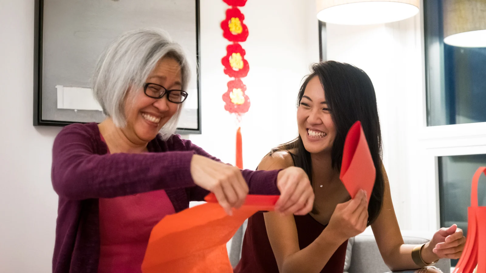 mother and daguther making art and craft