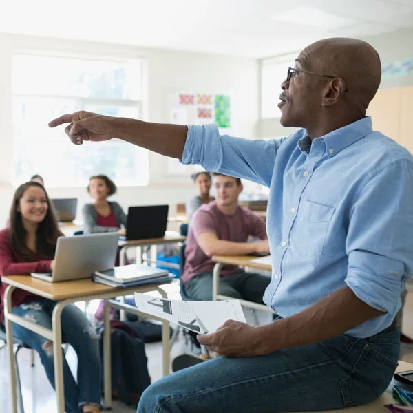 Man teaching class.
