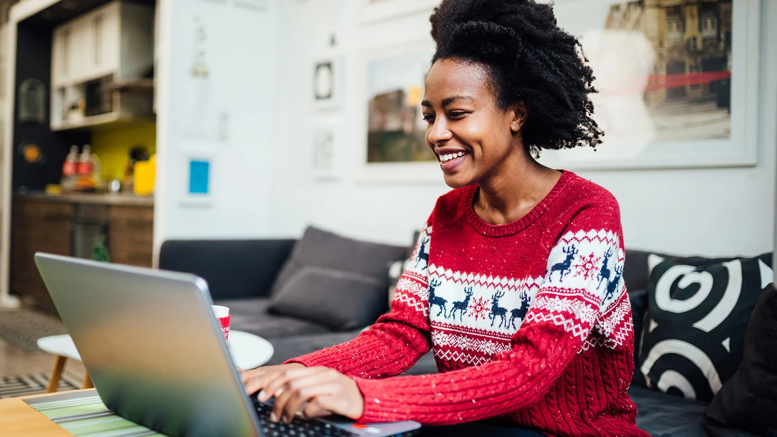 woman working on laptop
