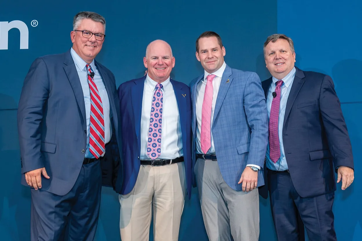 Matt Roddy and Greg Kreiner of Lifetime Financial Growth, joined by Ed Youmell on the left and Larry Hazzard on the right