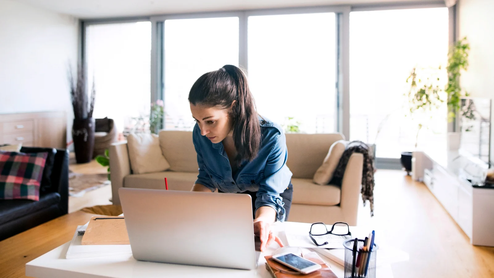 Freelancer working at home