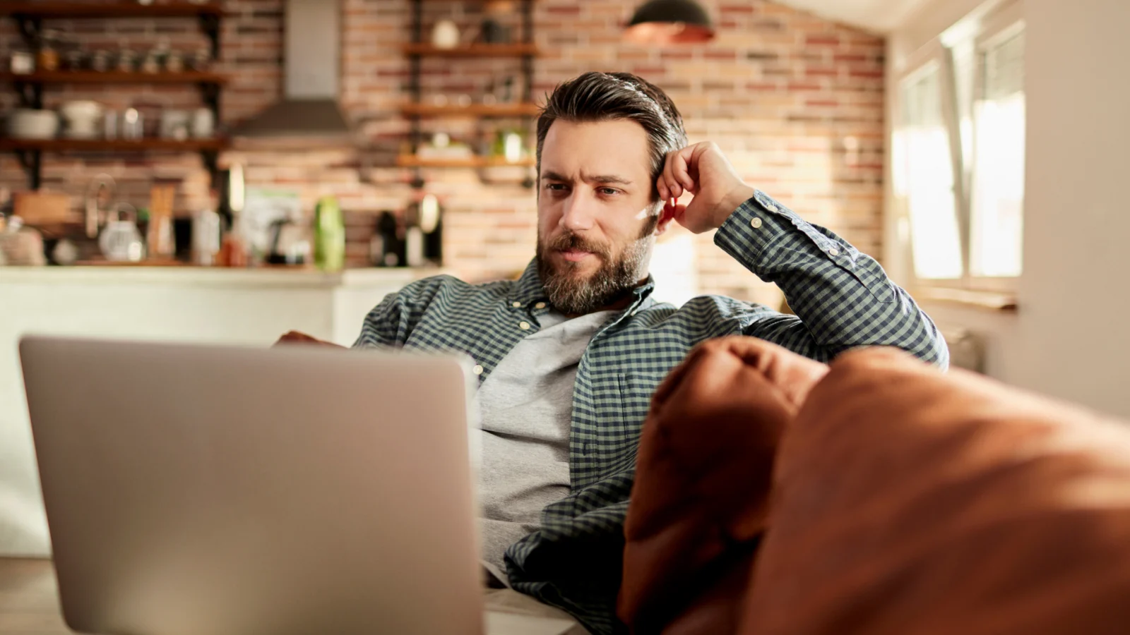 Man working on laptop