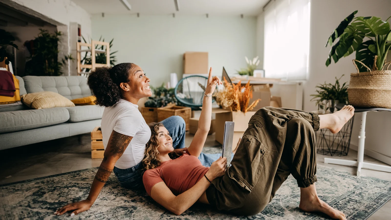 Two girls talking