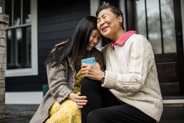 Chinese grandaughter with grandma