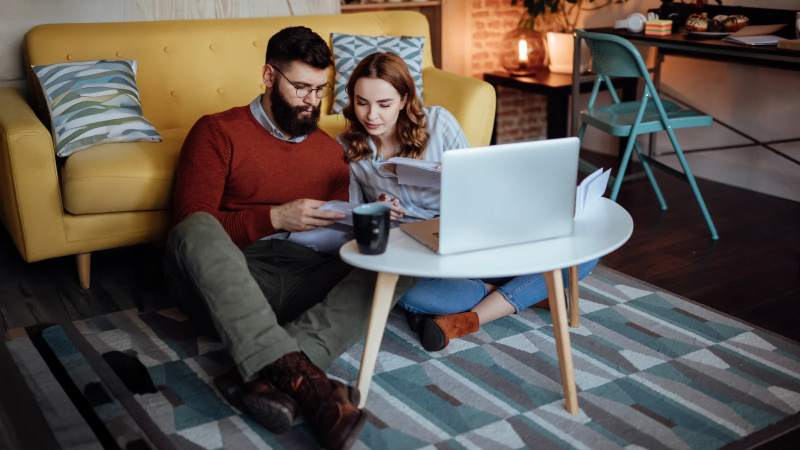 Couple looking through mails
