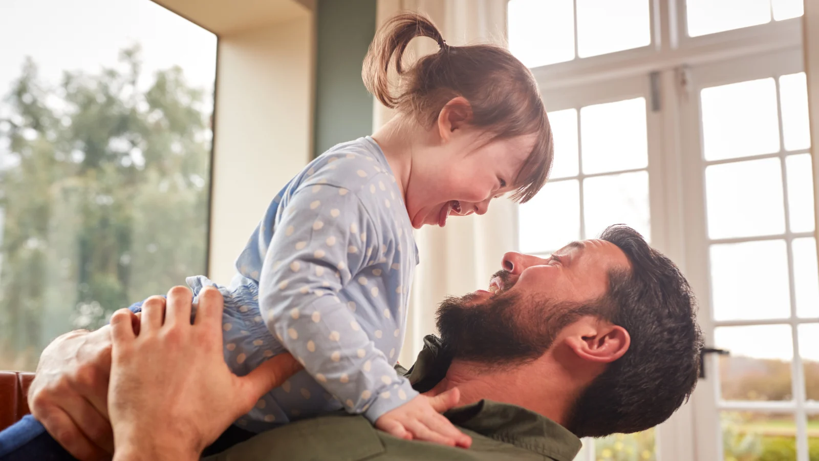 Happy father and daughter