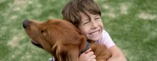 Happy kiddo and doggo