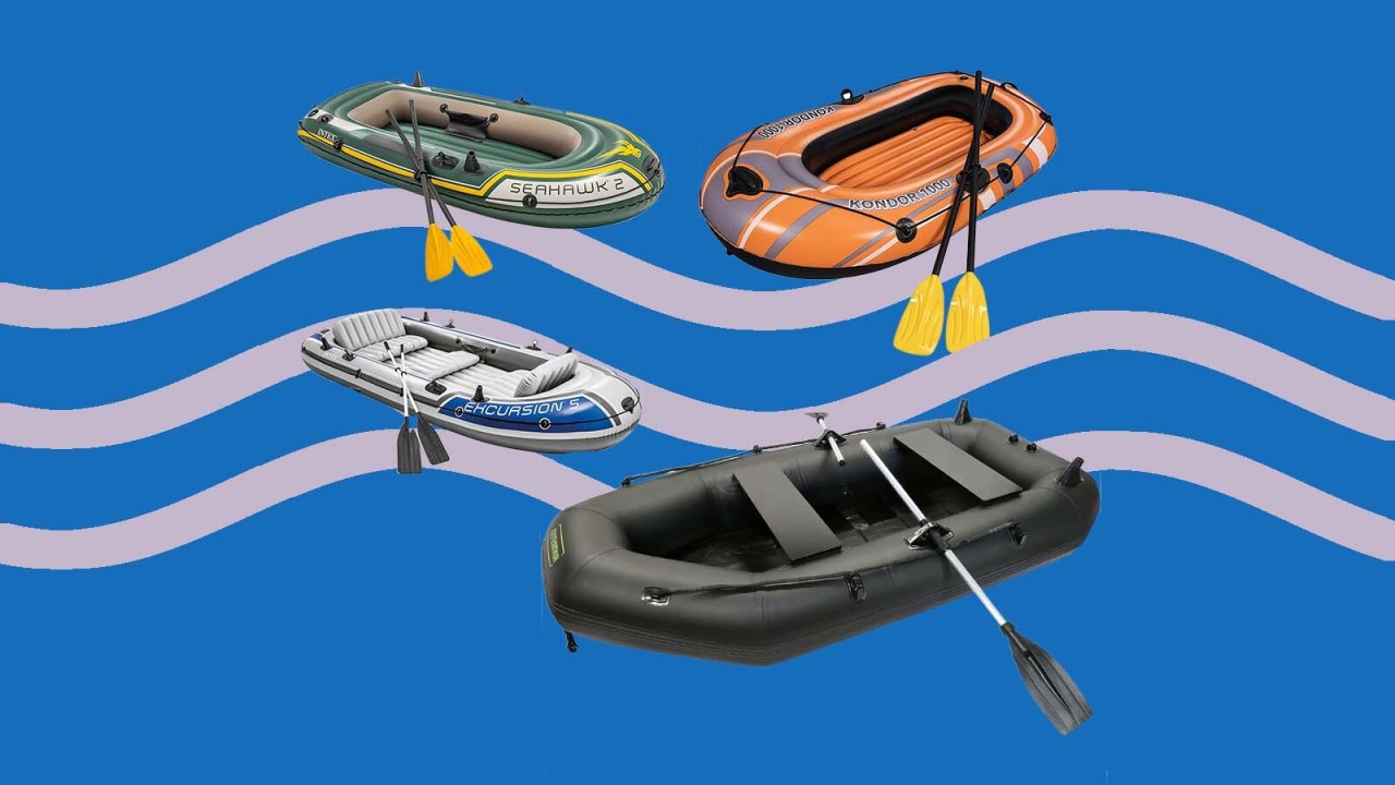 Vier Schlauchboote der Marken Bestway, Waterside und Intex