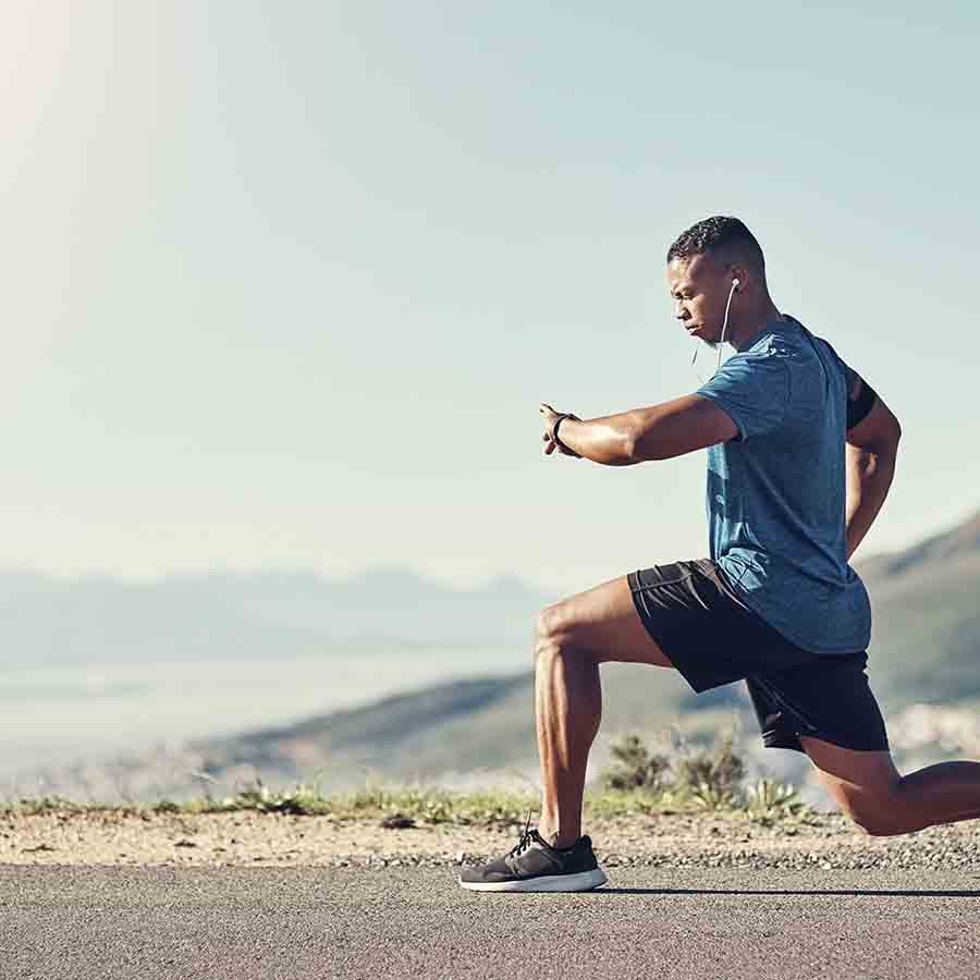 a man working out in the sun
