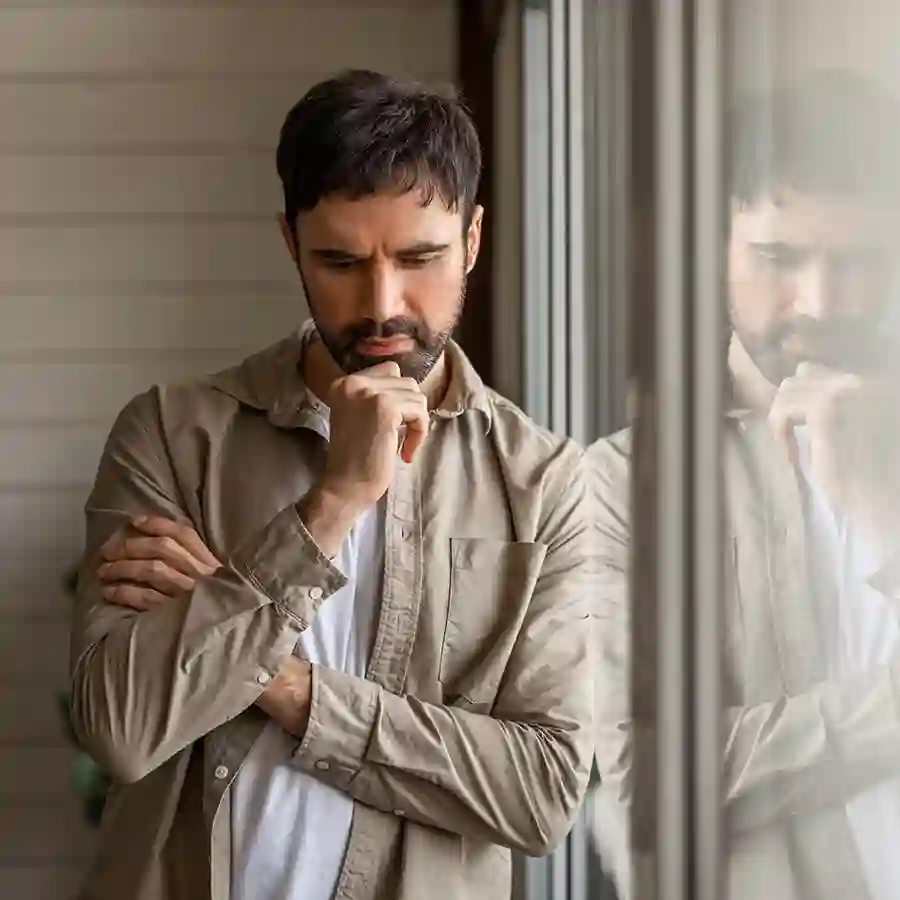 A man pondering his health
