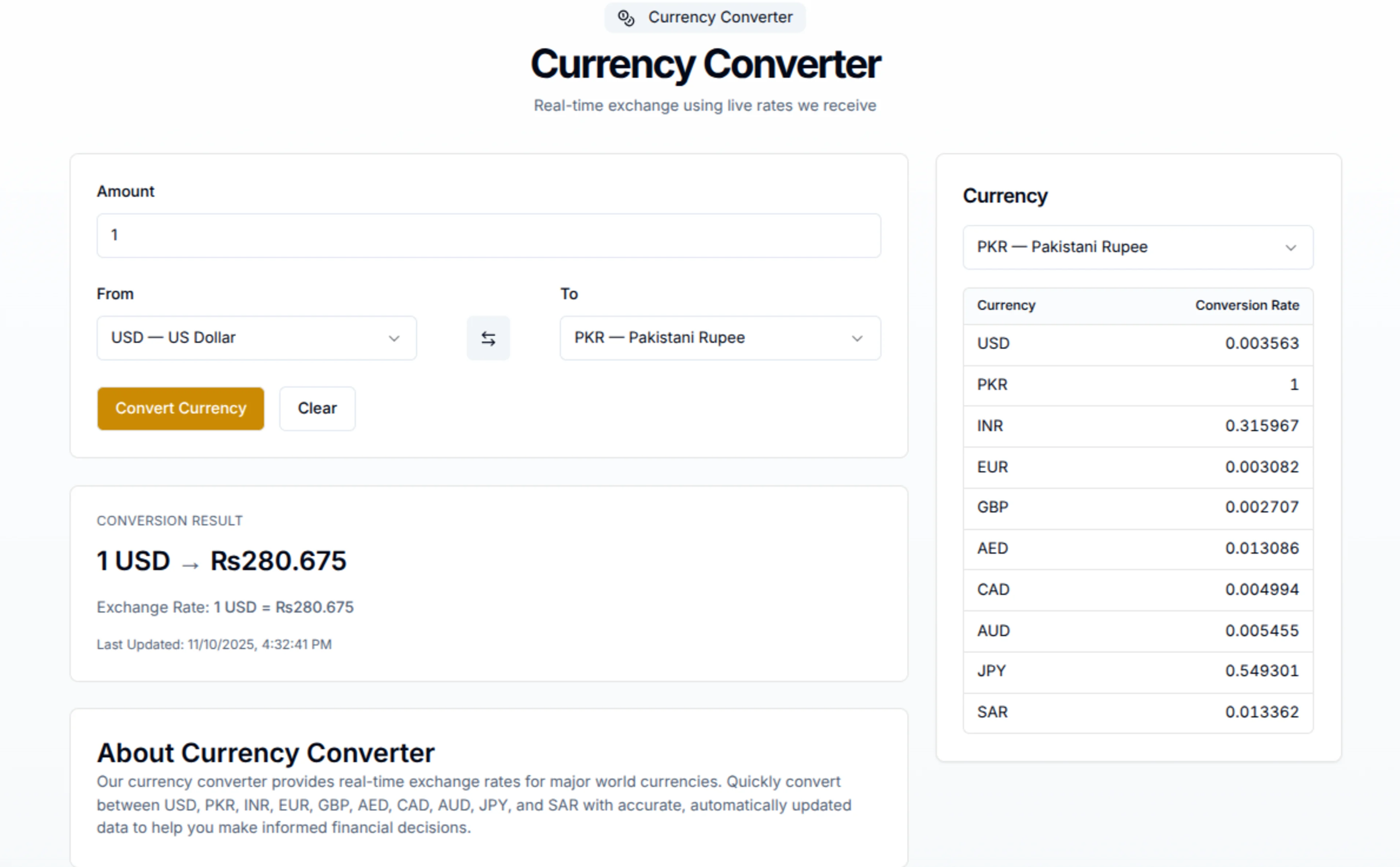Orotracker Currency converter with different exchange rates