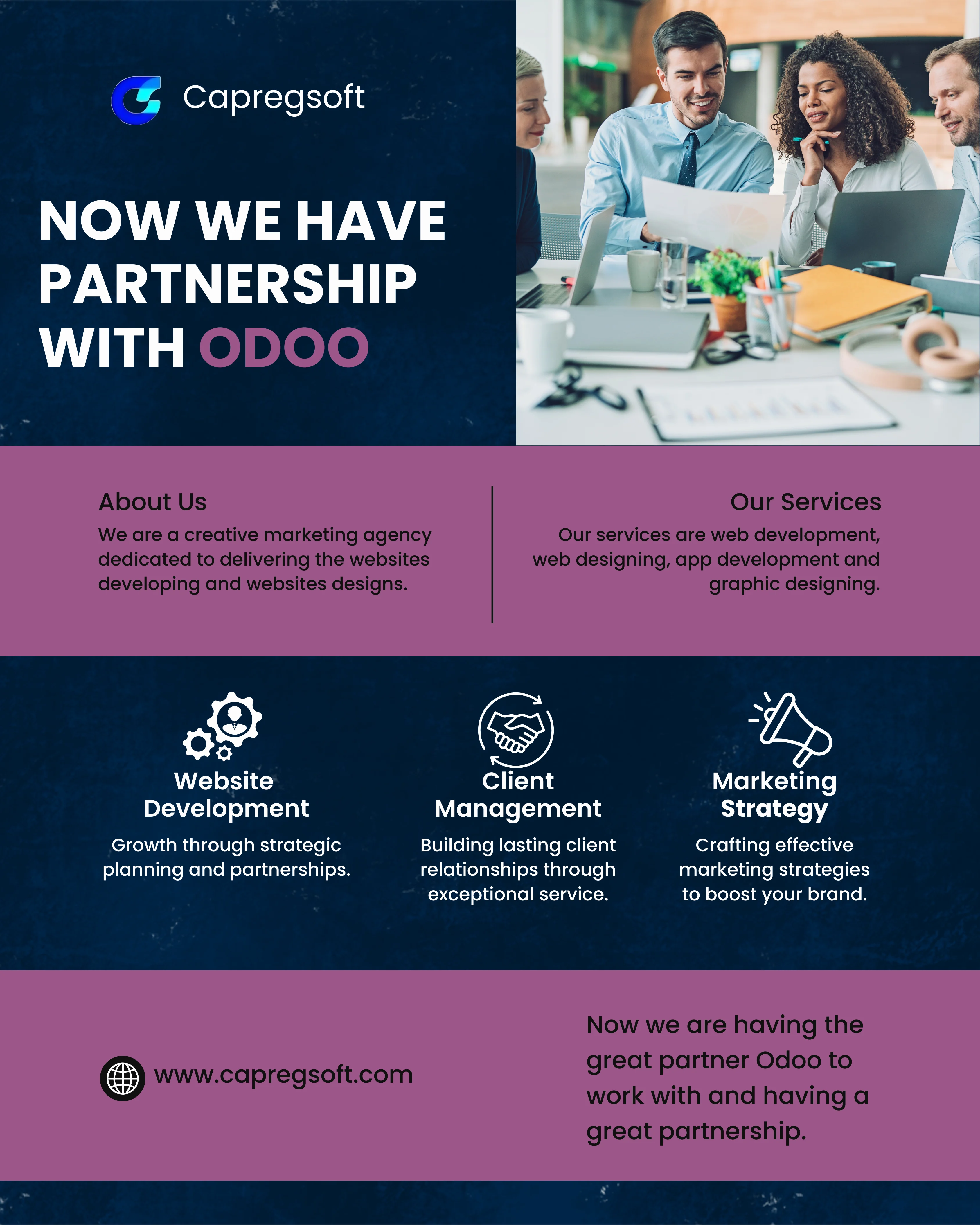 Capregsoft is officially partnered with Odoo!!