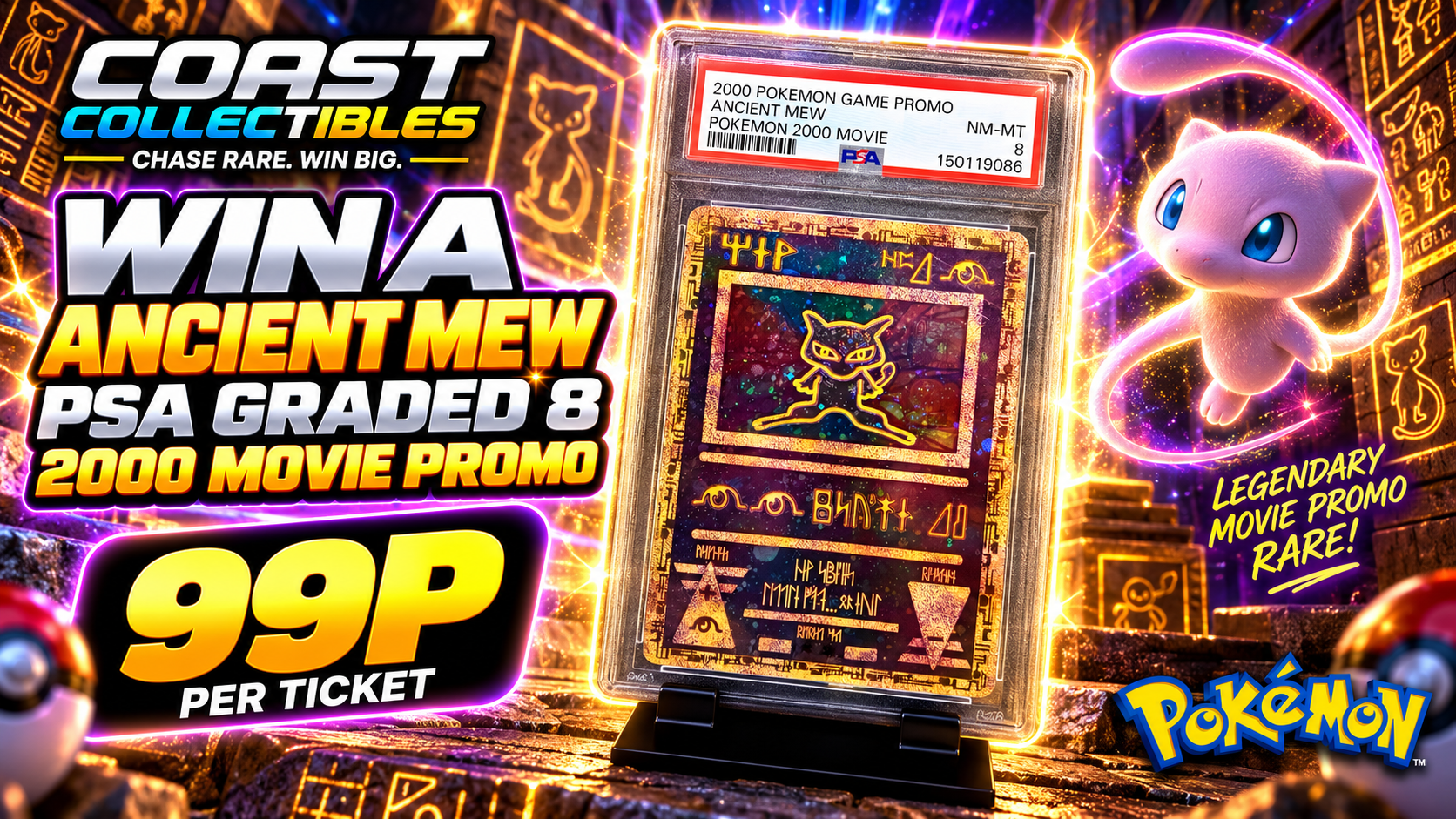 PSA 8 Ancient Mew Pokémon 2000 Movie Promo