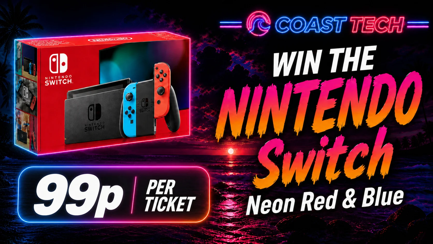 Nintendo Switch Neon Red & Blue