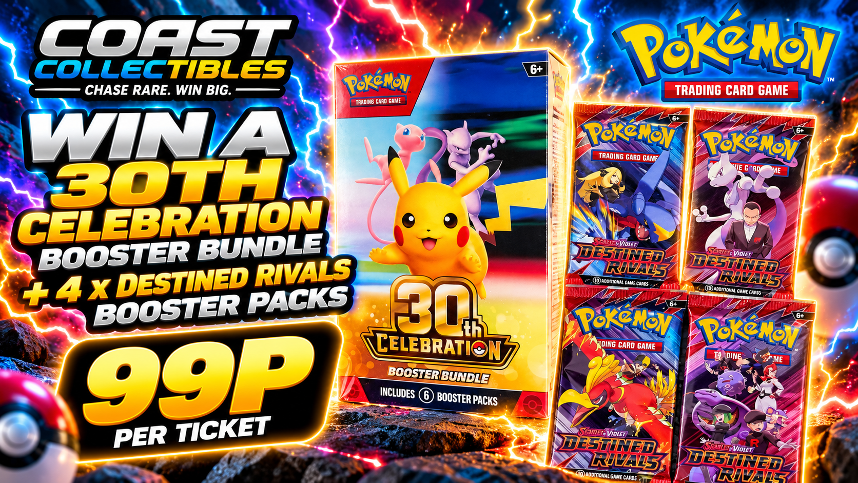 Pokémon 30th Celebration + 4 Destined Rivals Packs