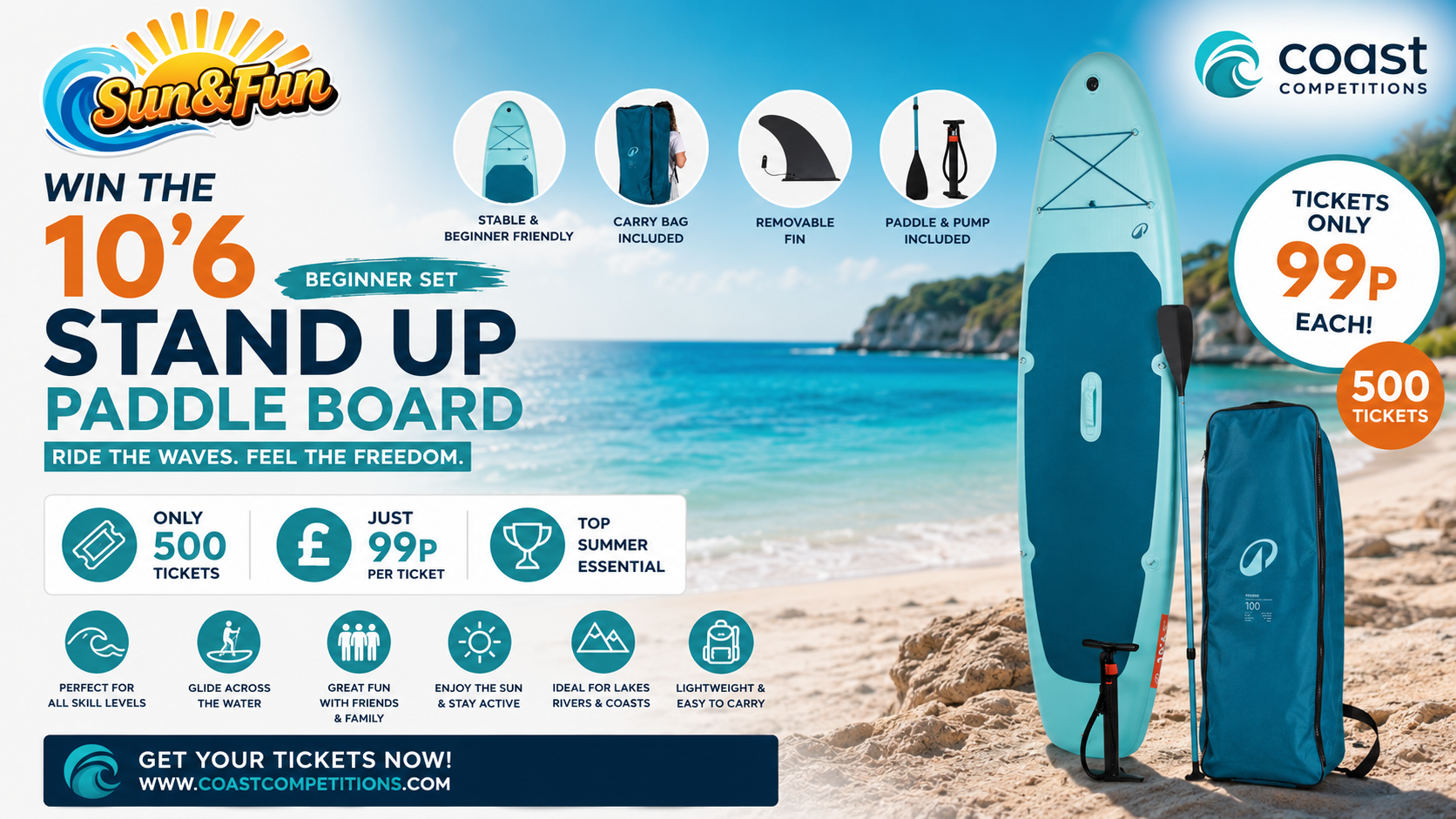 10'6 Inflatable Stand-Up Paddleboard Package
