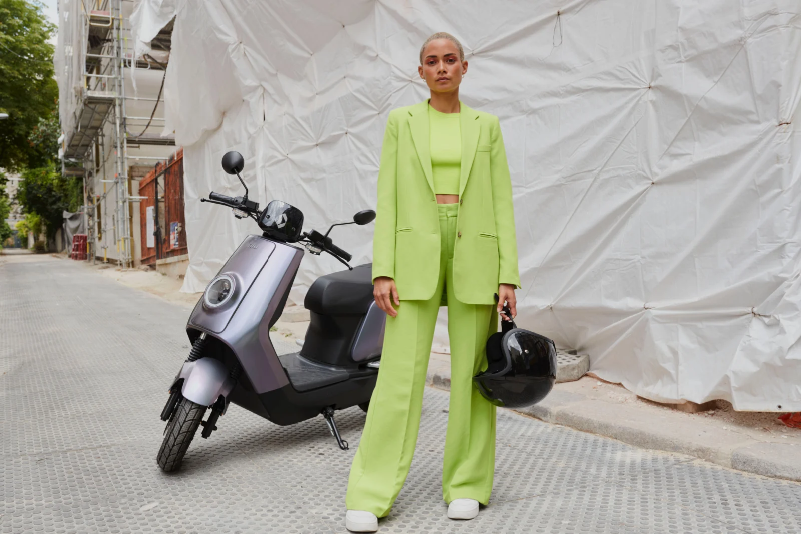 Woman with Moped in Paris