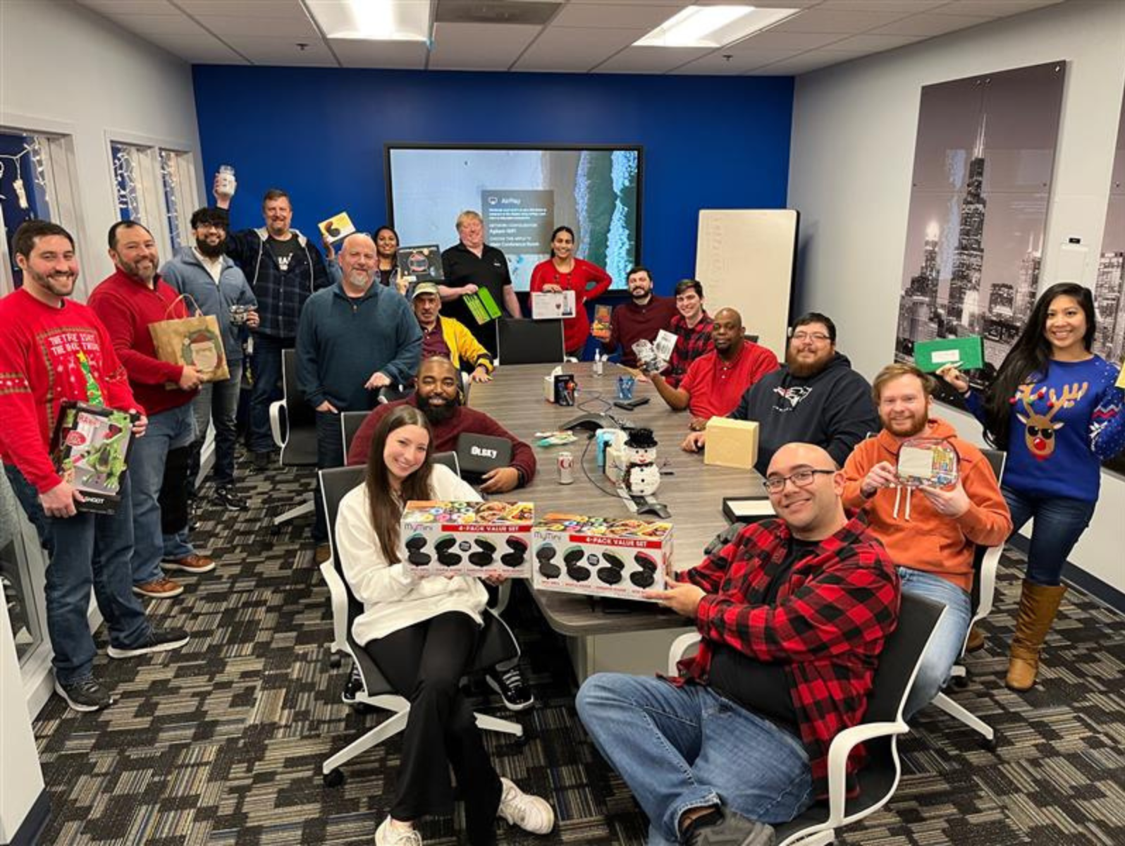 Celebrating the season with a white elephant gift exchange with our Naperville team.