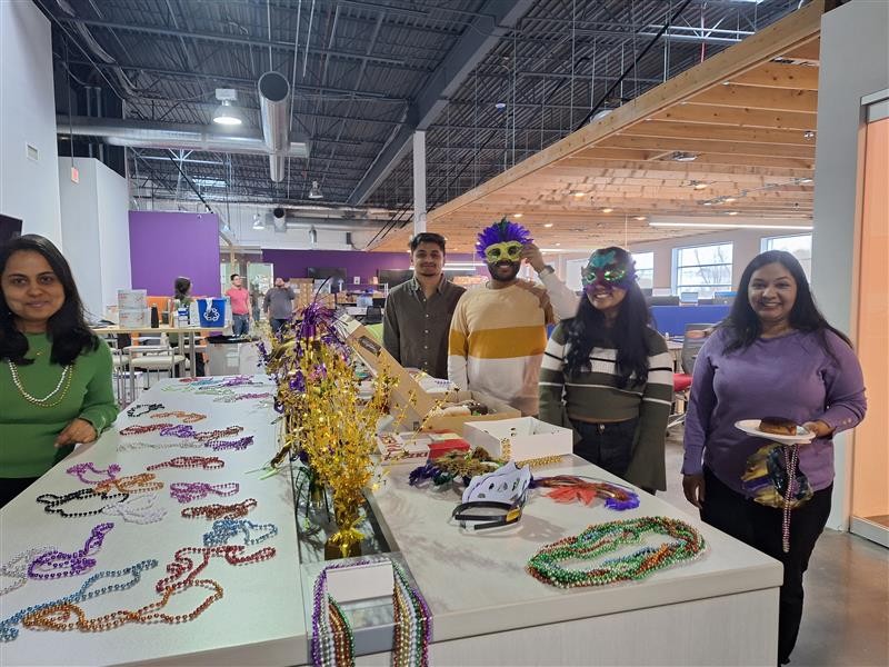 Celebrating Mardi Gras with a team-led office event full of color, culture, and fun.
