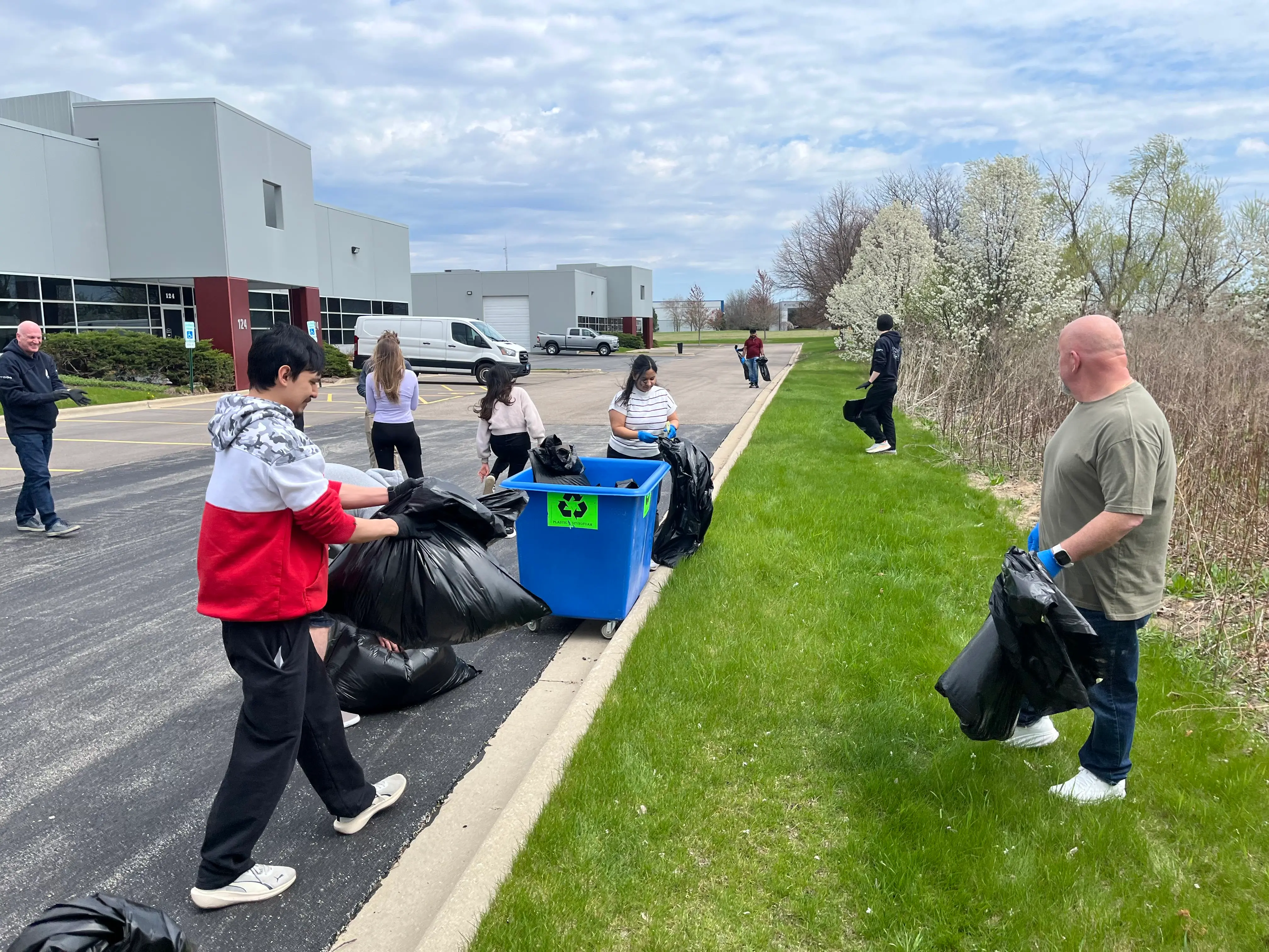 Protecting the environment with an Earth Day Trash cleanup.