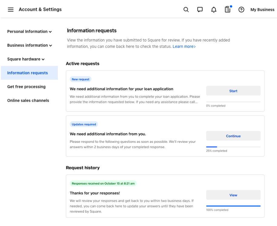 Information Requests workflow