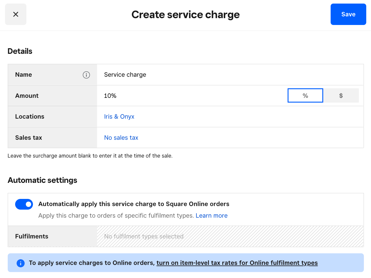 Get Started with Service Charges Square Support Center US