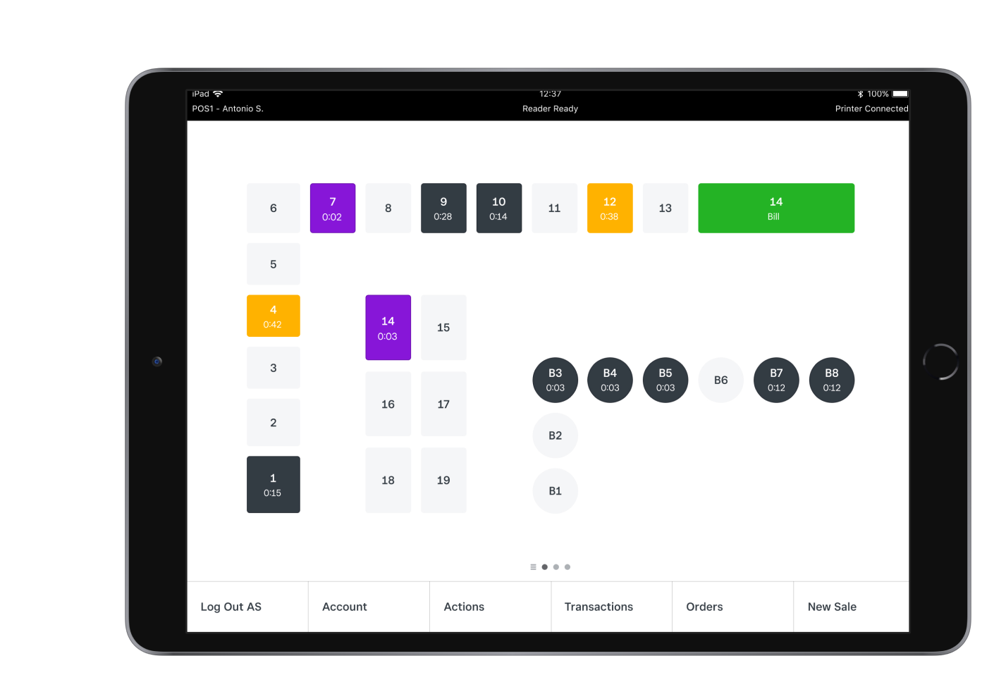 OpenTable Seated Status on iPad