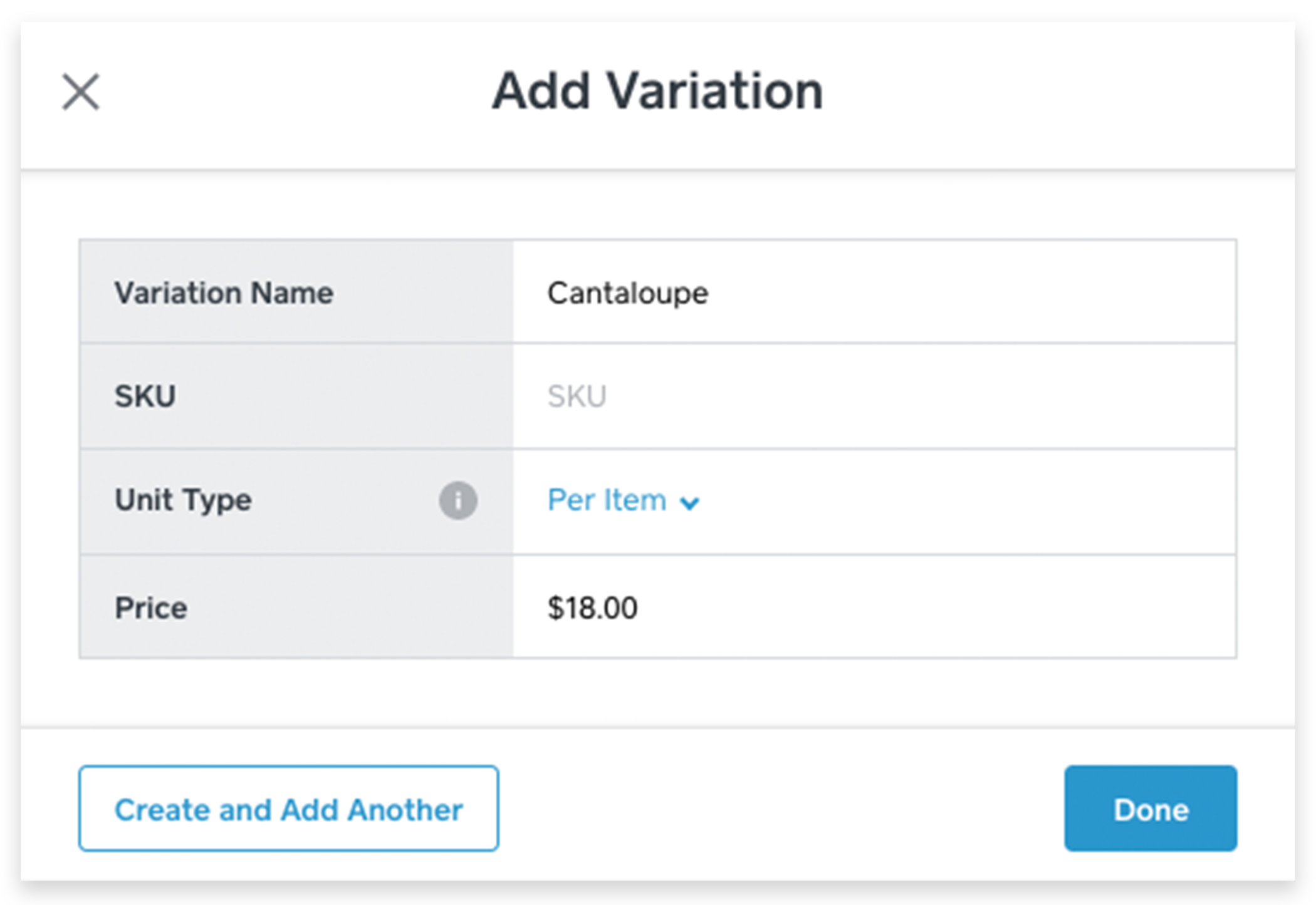 Item Variation - RST - Dashboard 