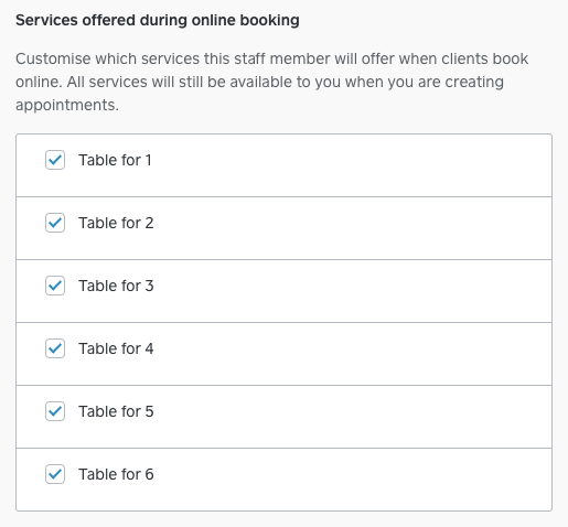 [AU] Services offered during online booking