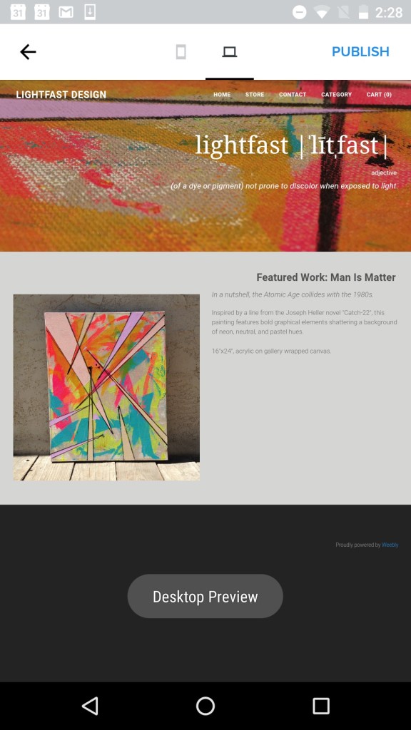 Preview and Publish a Site from the Android App | Weebly Support - US